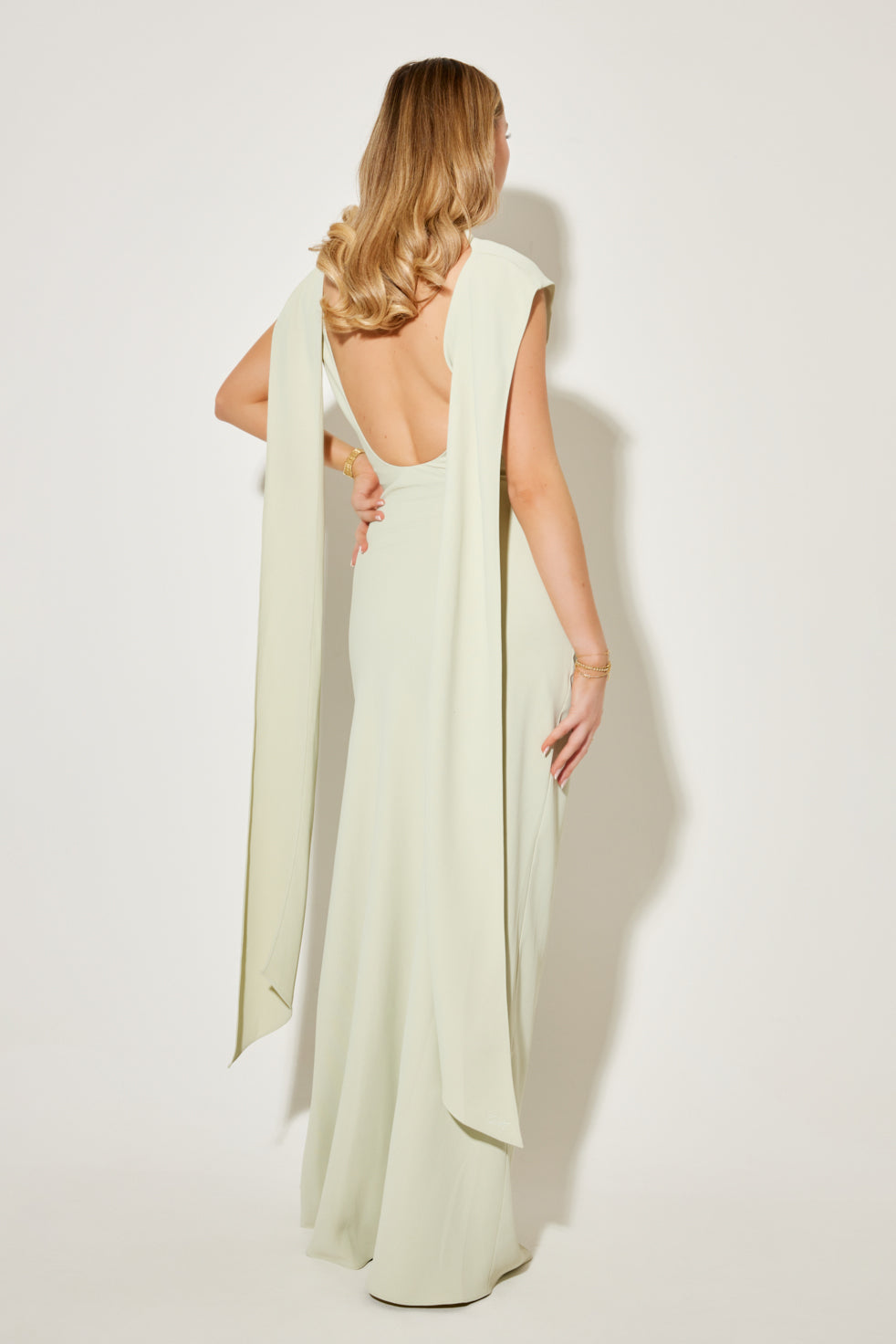 Drape uzun elbise