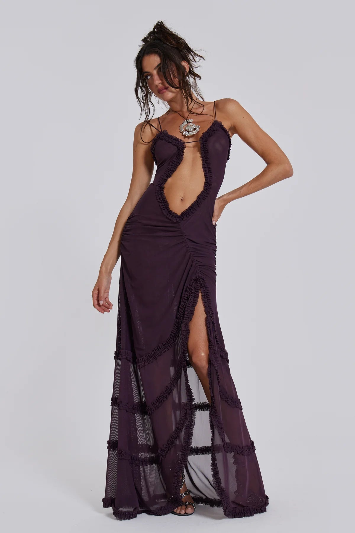 Alondra Cutout Transparan Elbise