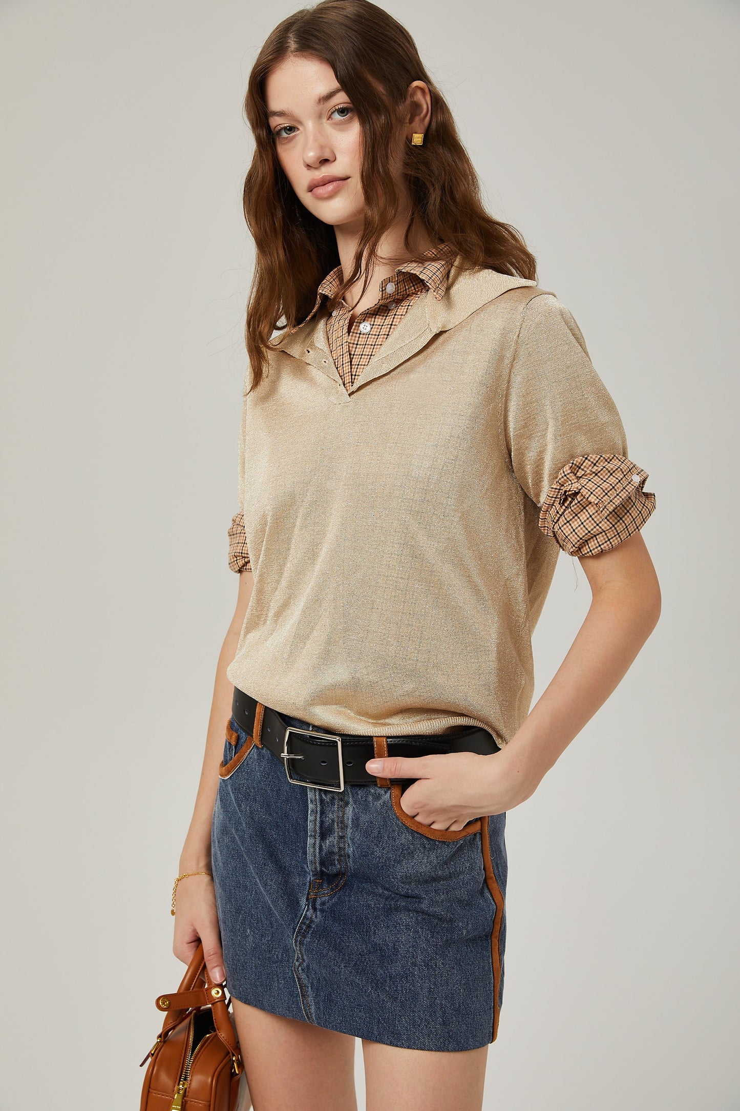 Blanche Blok Renkli Denim Etek