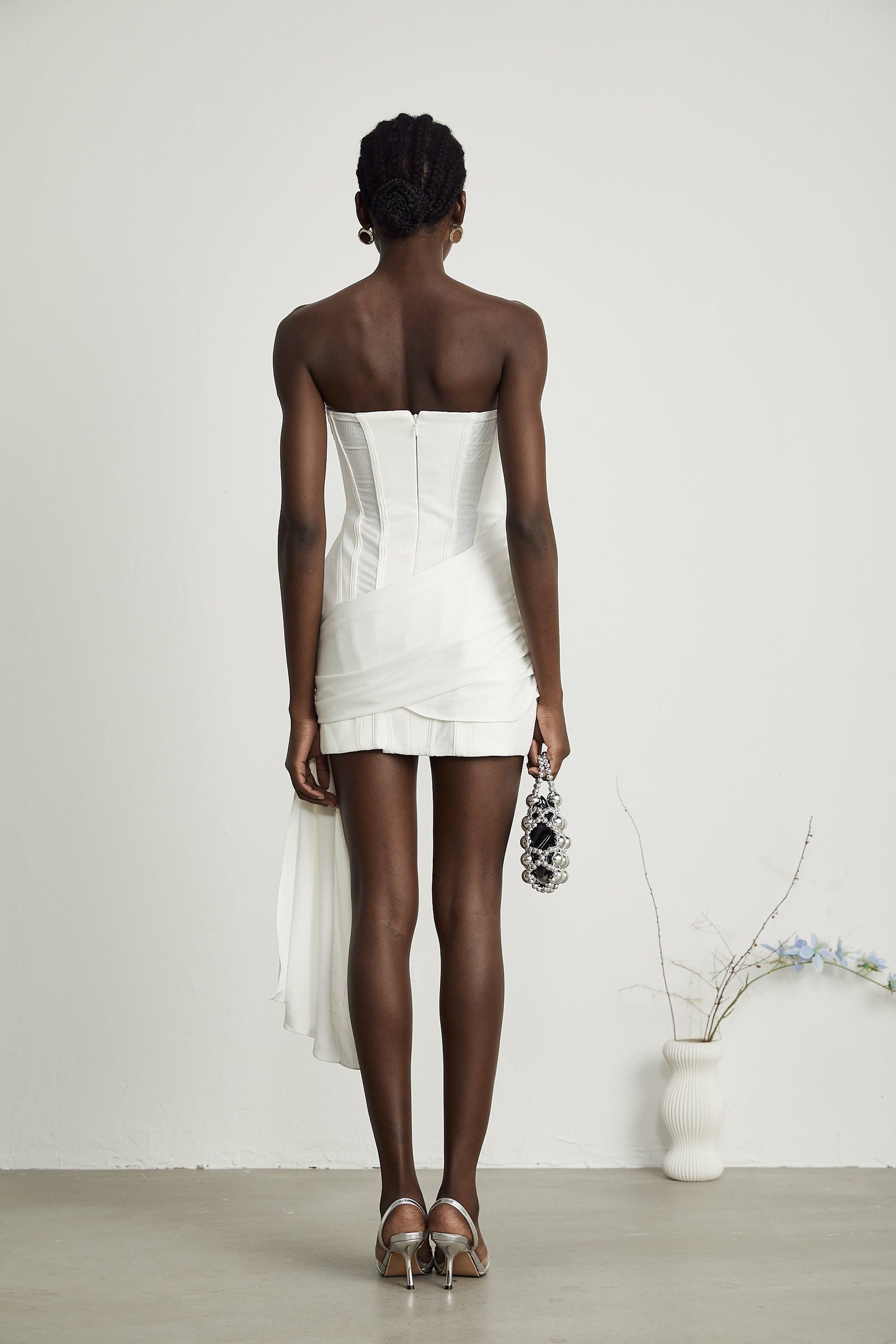 Fleur Kemikli Pilili Mini Elbise