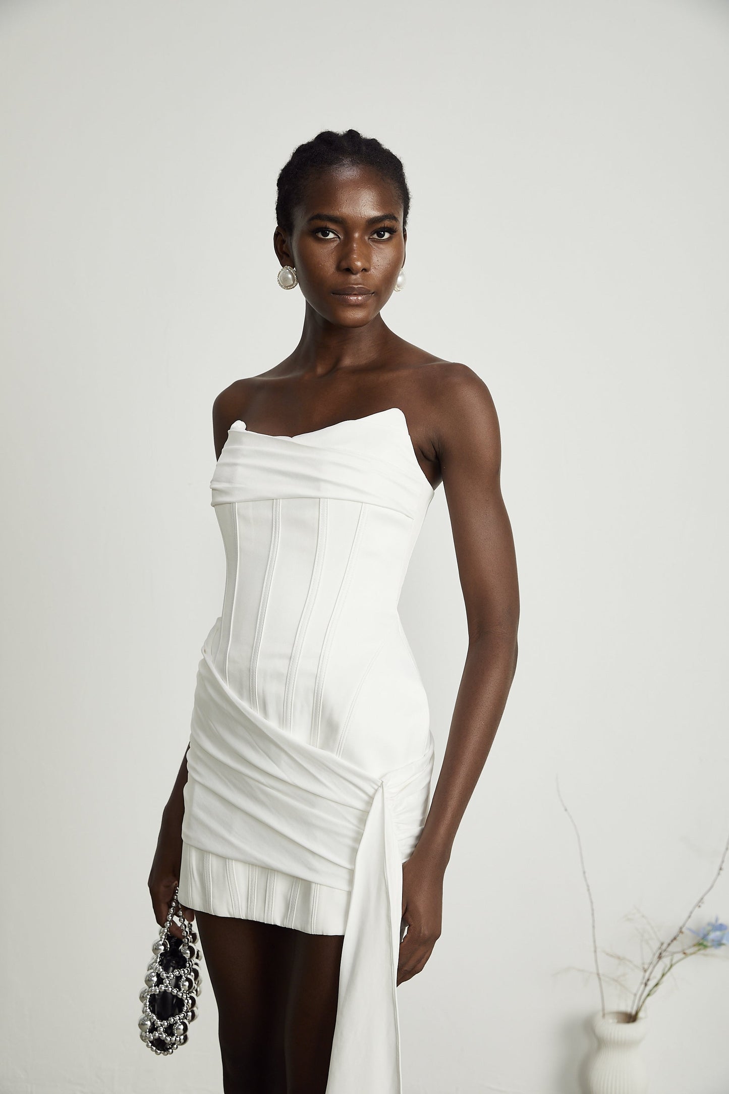 Fleur Kemikli Pilili Mini Elbise
