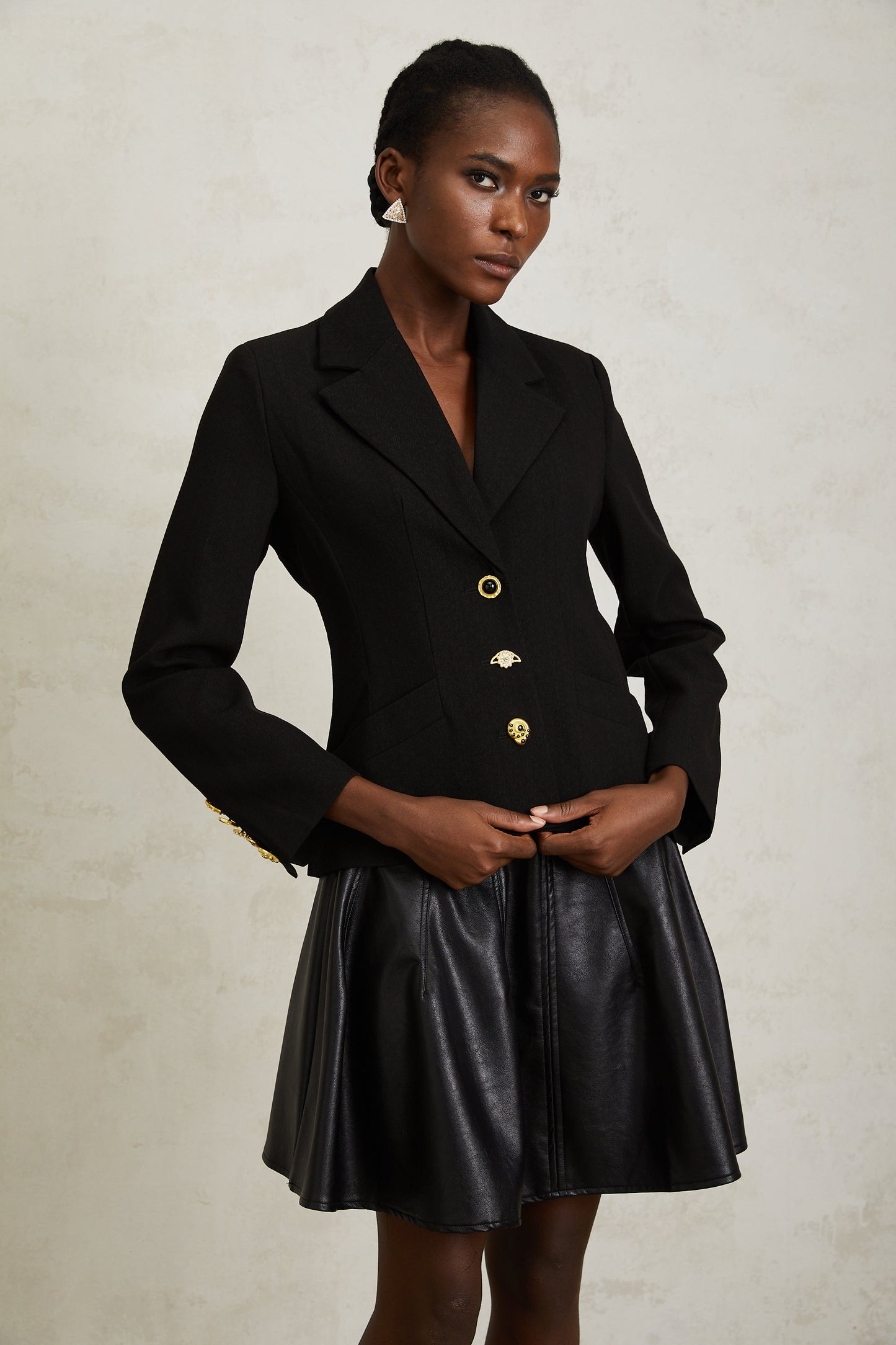 Sabine Siyah Bağcıklı Blazer