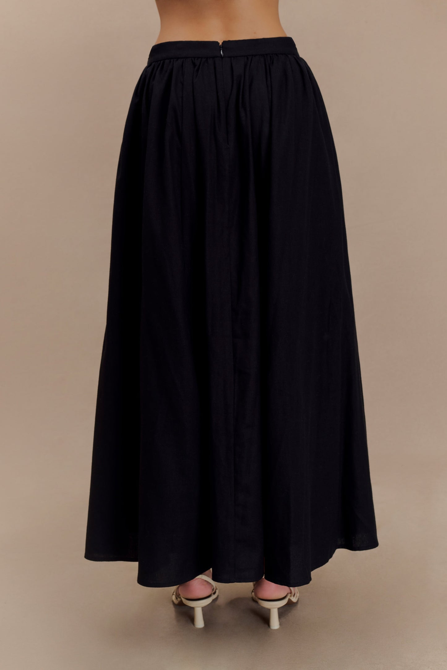 Clarence Keten A-Line Maxi Etek - Siyah