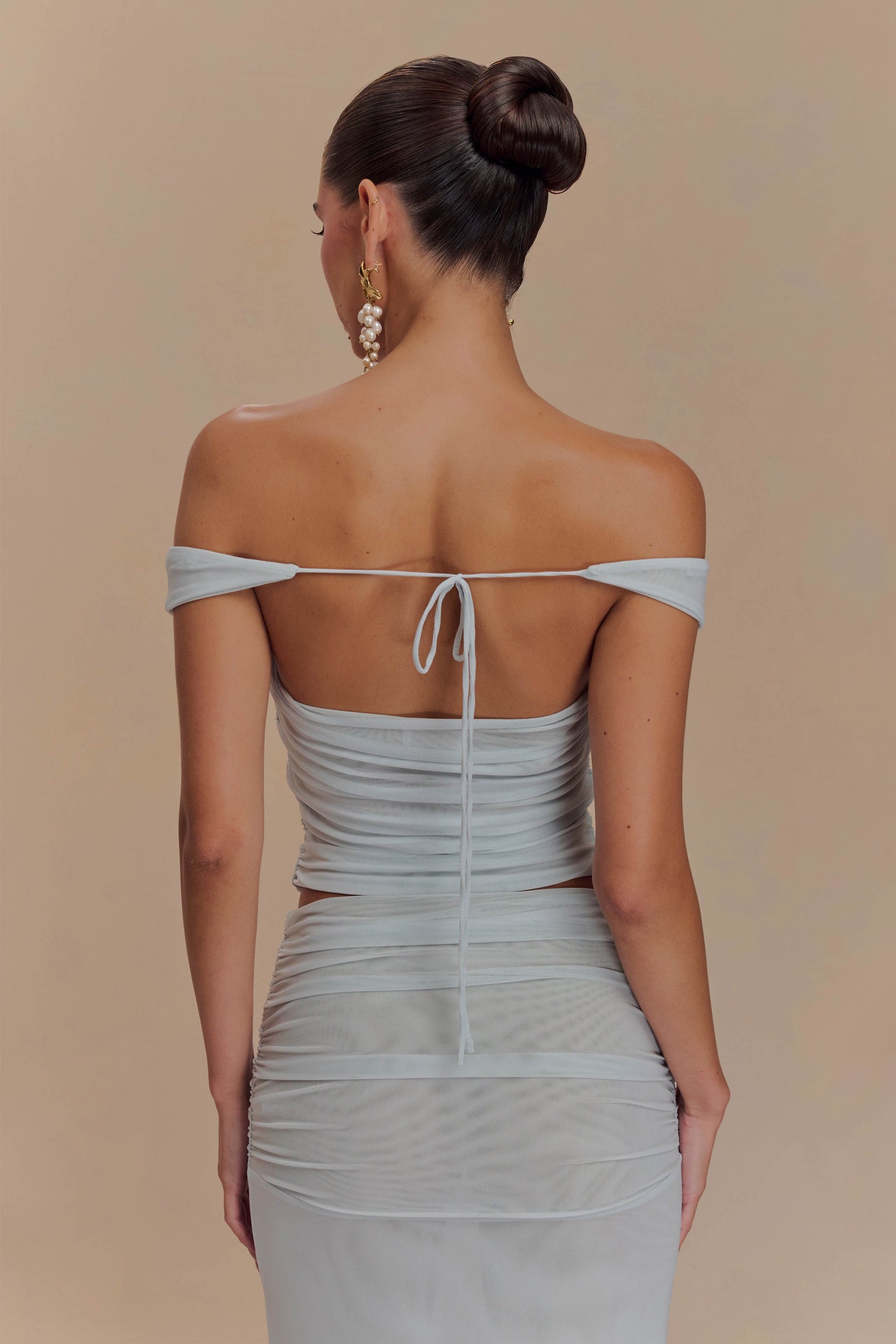 Brooklyn File Crop Top - Soluk Mavi