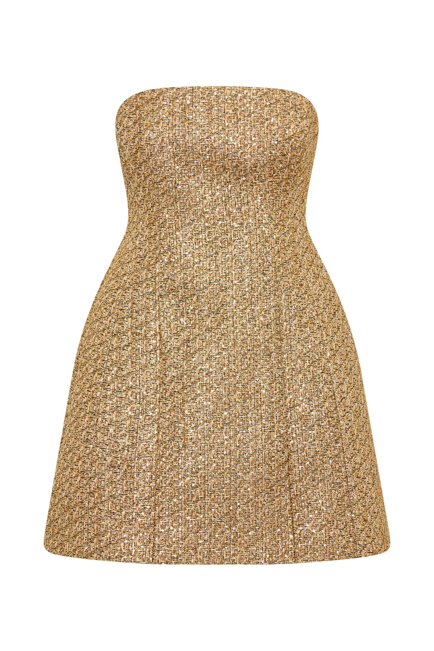 Gala Straplez Tüvit Mini Elbise - Gold