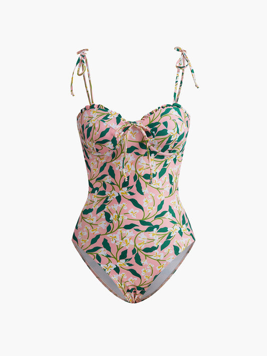 Floral Bağlama Askı Mayo