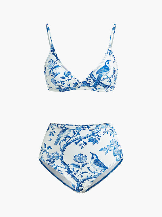 Baskılı Yüksek Bel Bikini Takımı