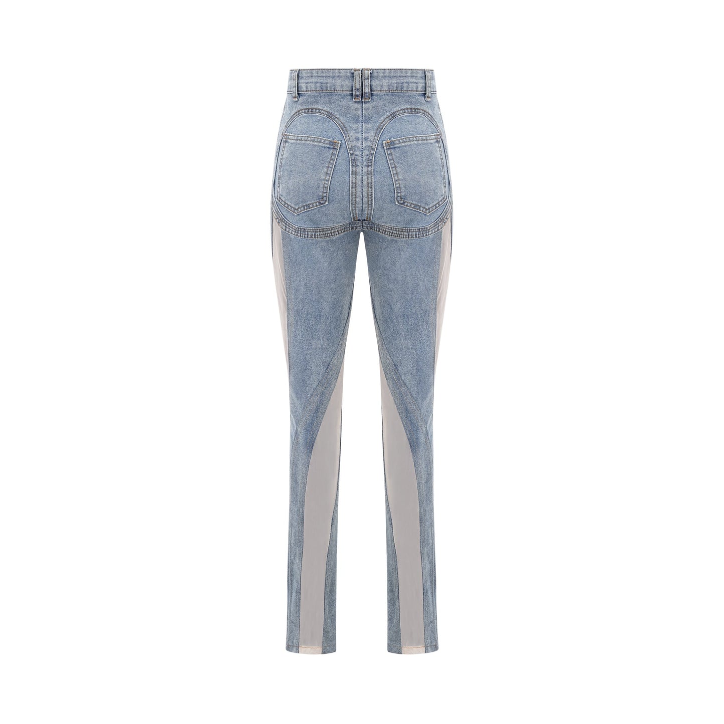 Aélis Şeffaf Panelli Jean Pantolon