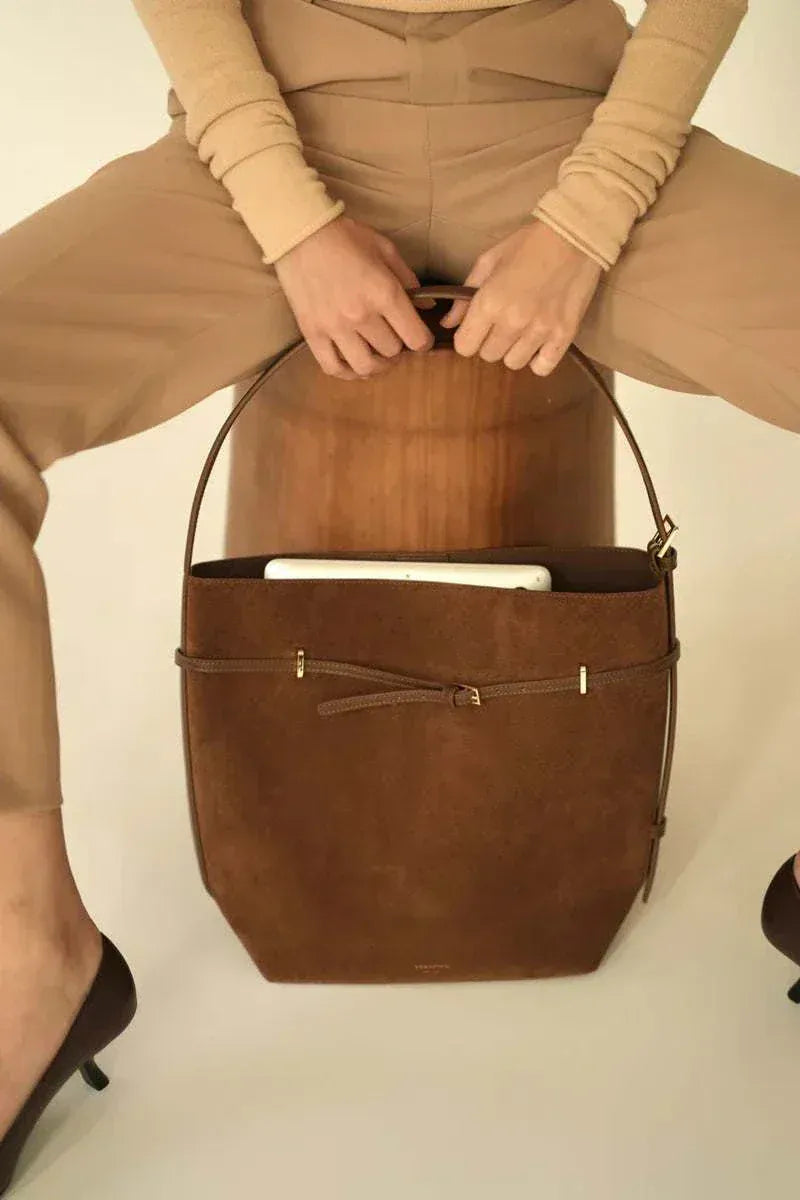 Avenne Suede Belted Tote Bag