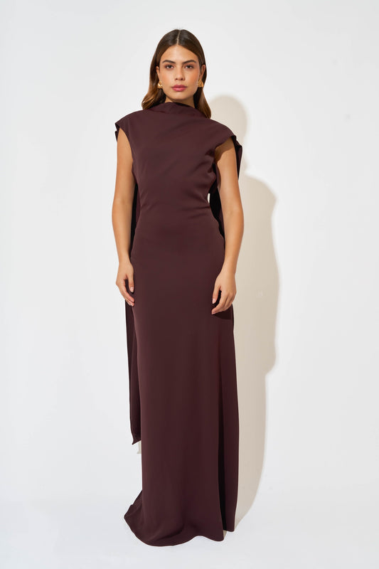 Drape uzun elbise