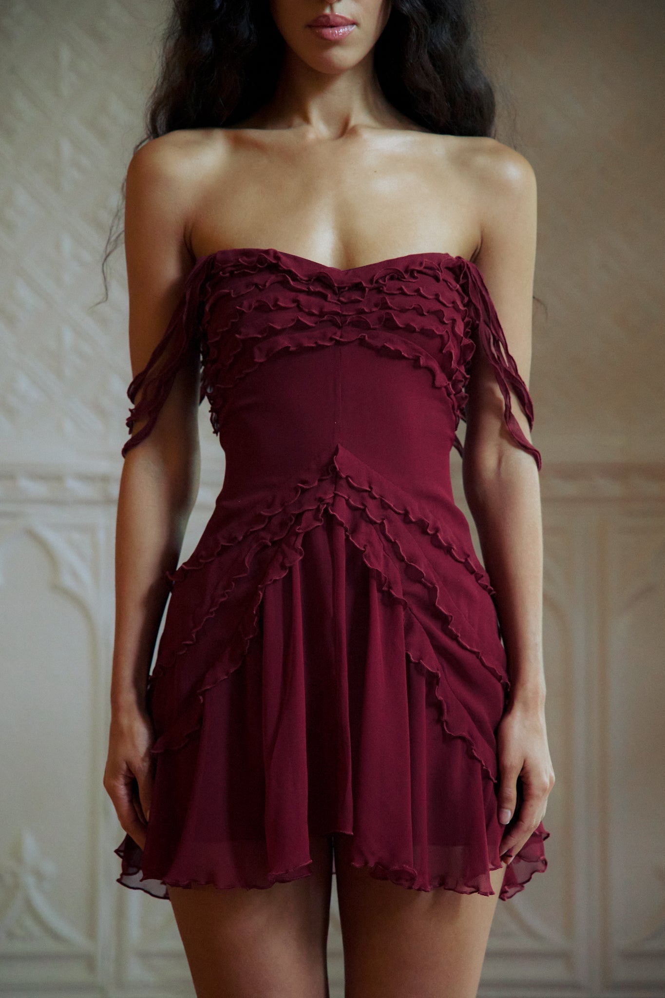 Cascading Mini Elbise