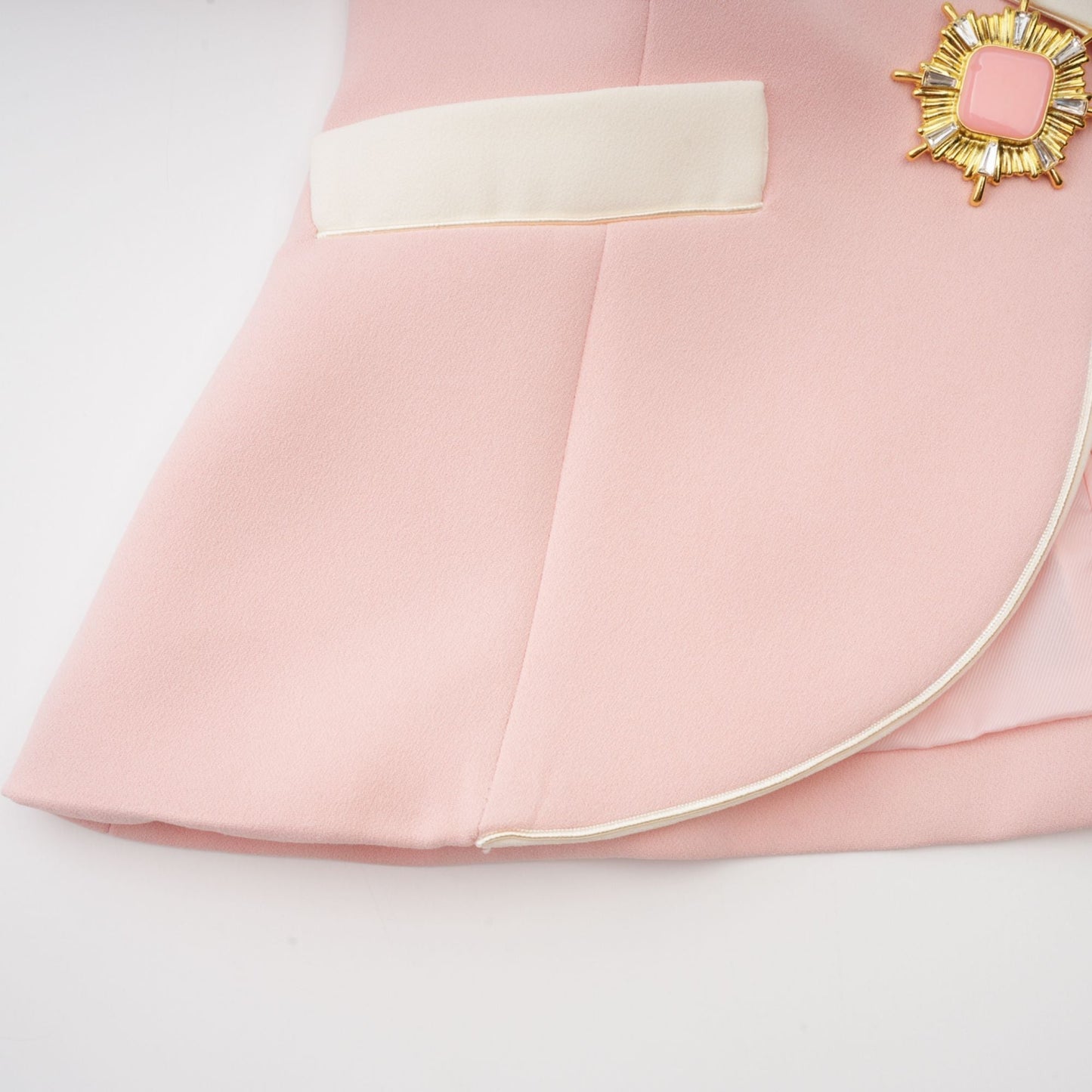 Claretta Renk Bloklu Blazer Ve Pantolon Uyumlu Takım
