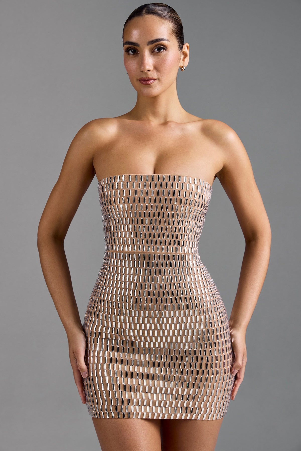 Daryne Bandeau İşlemeli Mini Elbise