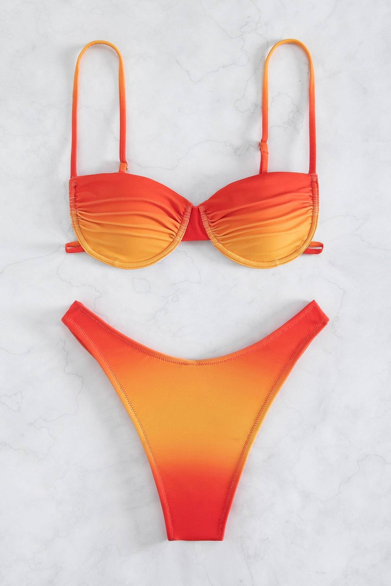 Brook Baskılı Degrade Bikini Takımı
