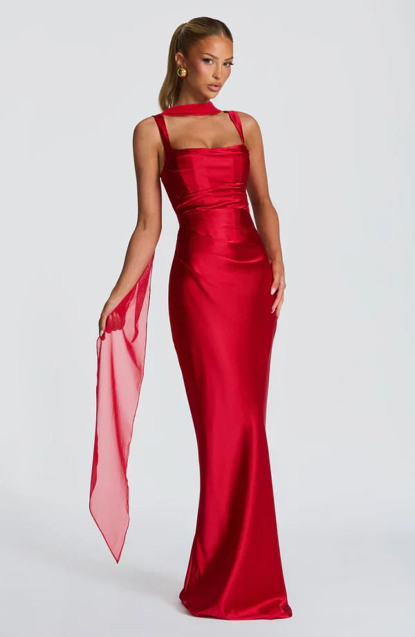 Cassia Midi Dress - Plum Brown