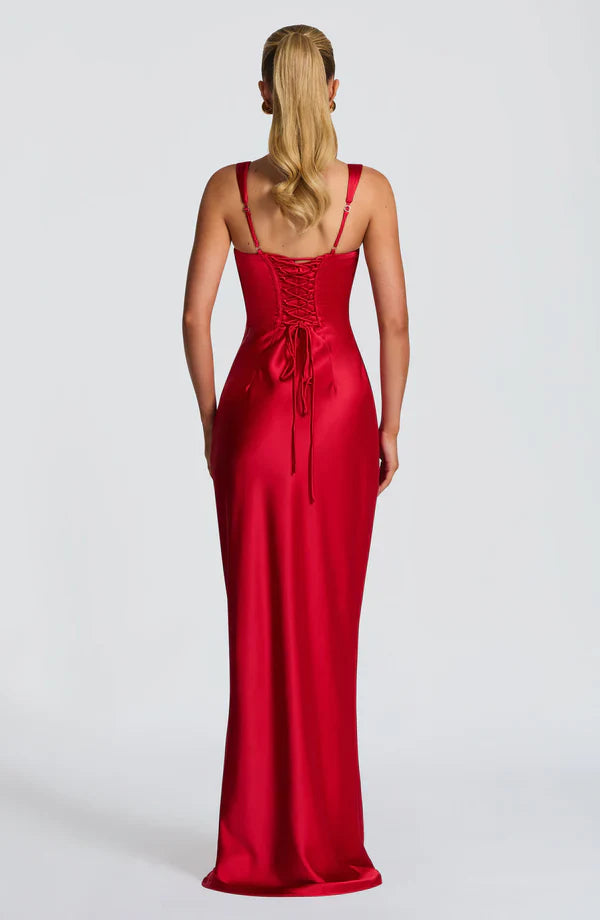 Cassia Midi Dress - Plum Brown