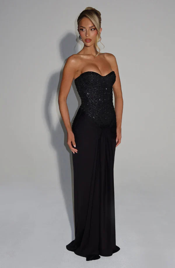 Carina Maxi Dress - Plum Brown