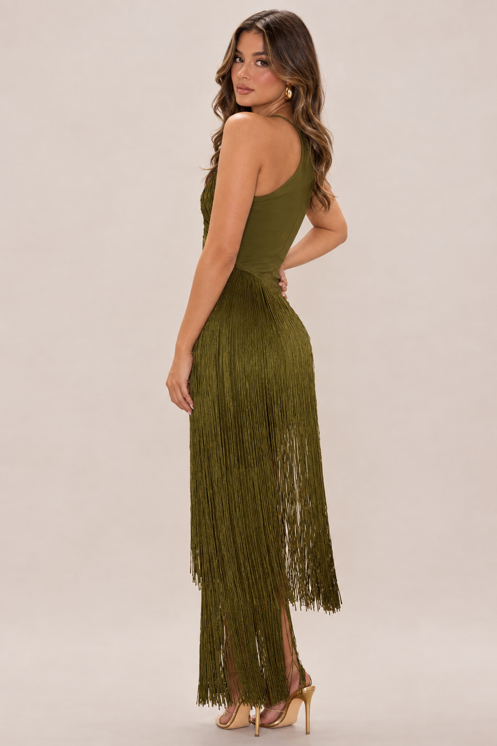 Angelina Püsküllü Premium Maxi Elbise