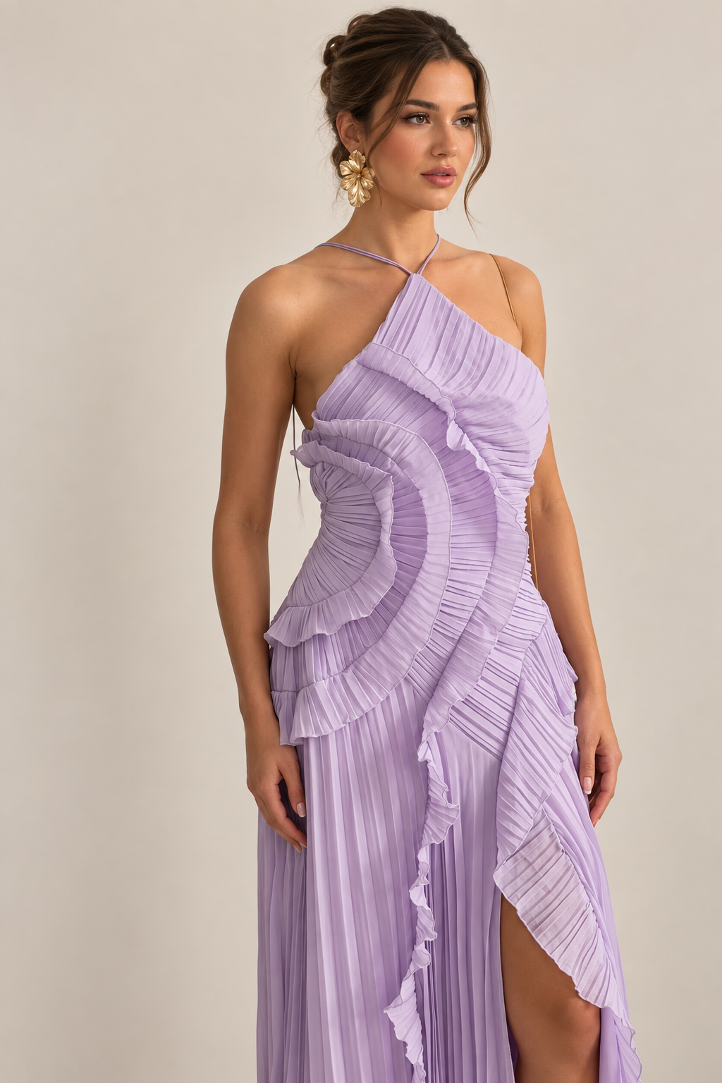 lisa Pileli Premium Midi Elbise