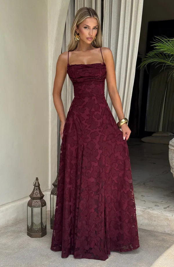 Francesca Maxi Dress - Cherry