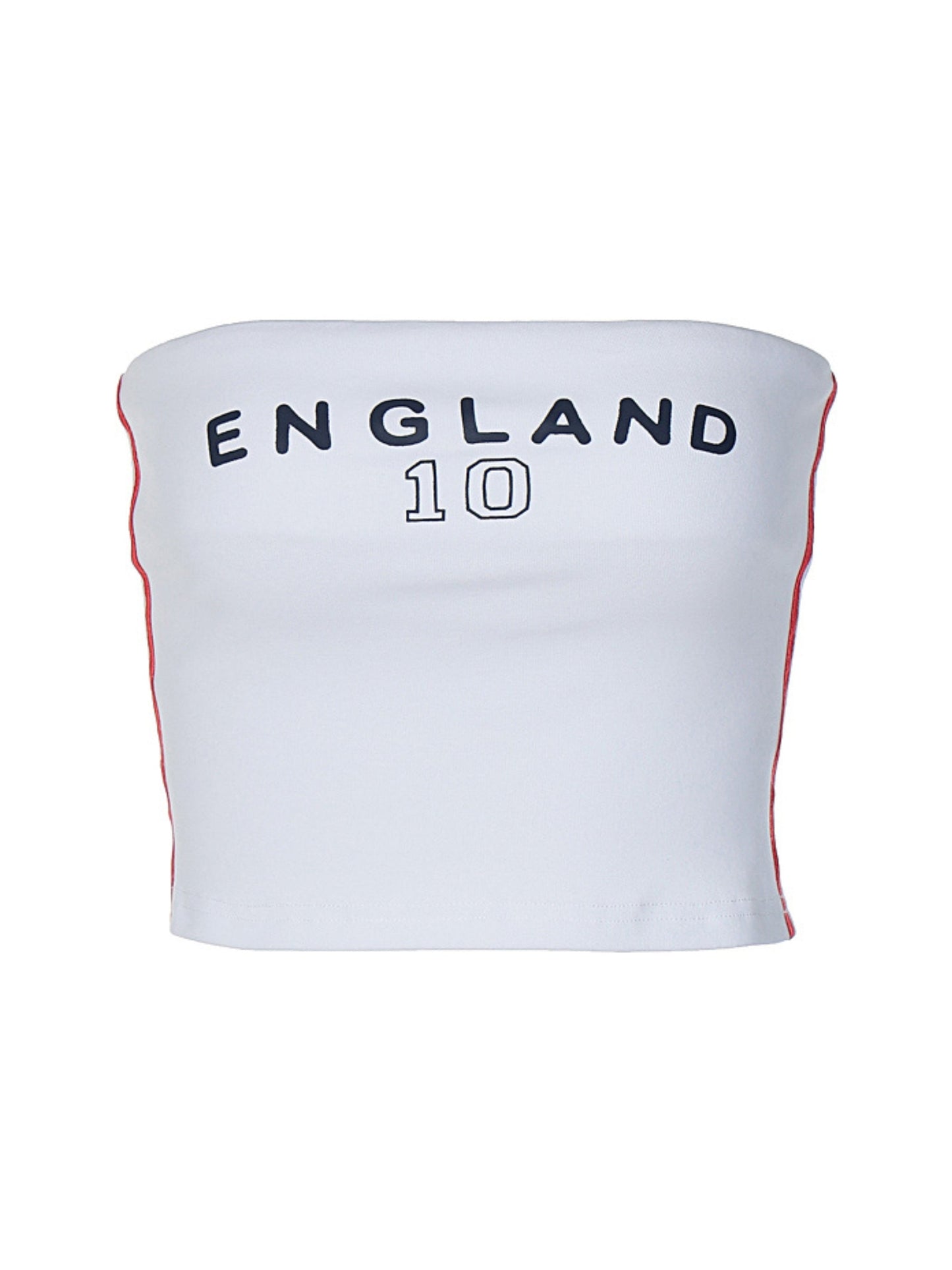 England Baskılı Straplez Crop Top