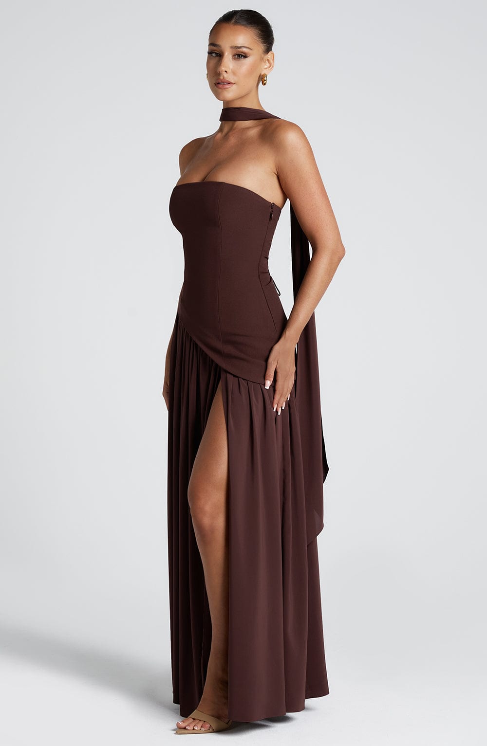 Maliyah Maxi Elbise - Kahverengi