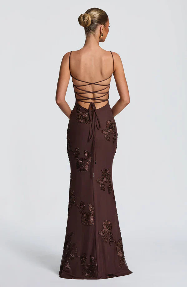 Nefertiti Maxi Dress - Plum Brown
